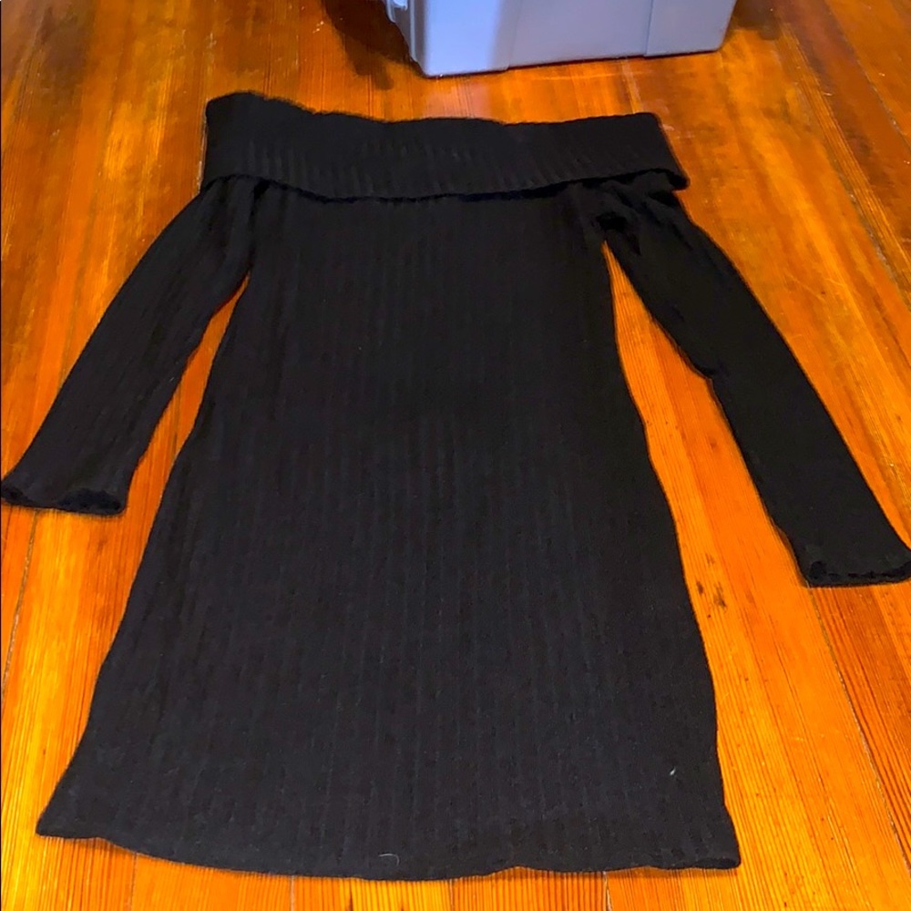 Off the shoulder black dress